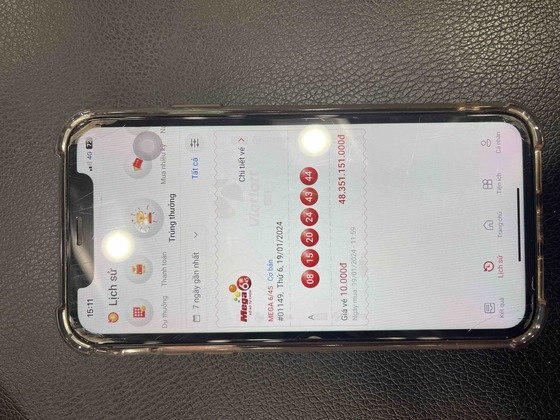 Màn hình mua vé của chị P.V. Màn hình mua vé của chị P.V.