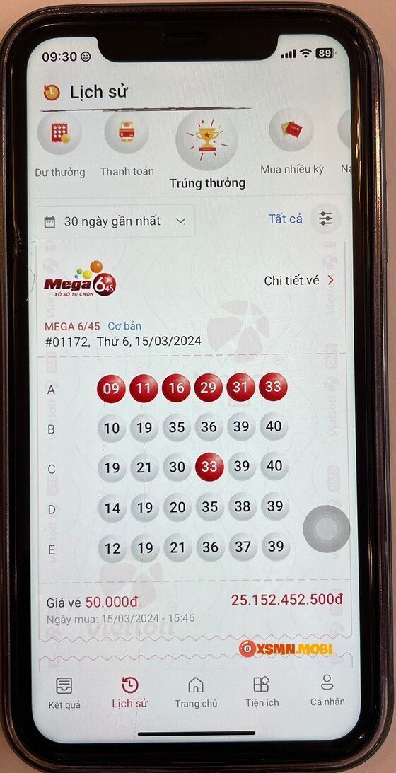 Màn hình mua vé của anh V.K. Màn hình mua vé của anh V.K.