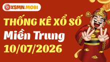 Thống kê xổ số miền Trung 10/7/2026