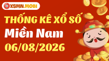 Thống kê xổ số miền Nam 6/8/2026